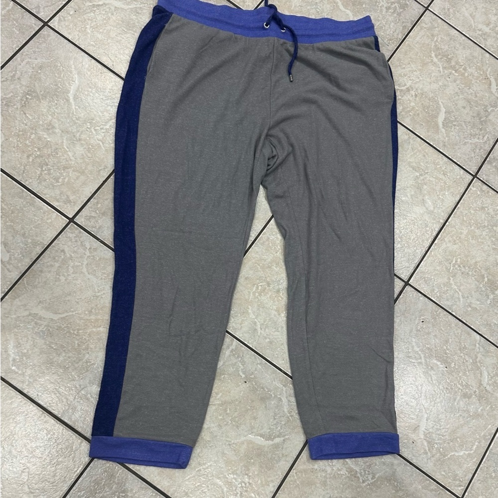 Chico's Gray Pants with Blue Trim